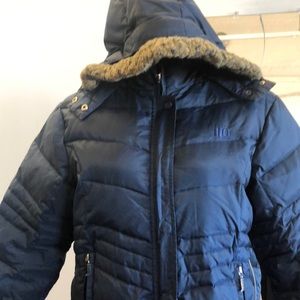 J. LO long navy Blue Jacket size XL